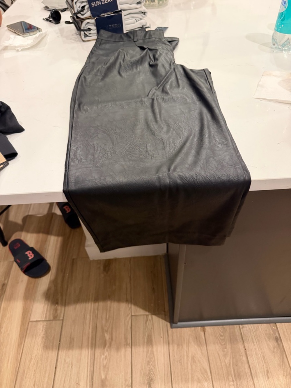 Lucky Brand Black Faux Leather Pencil Skirt